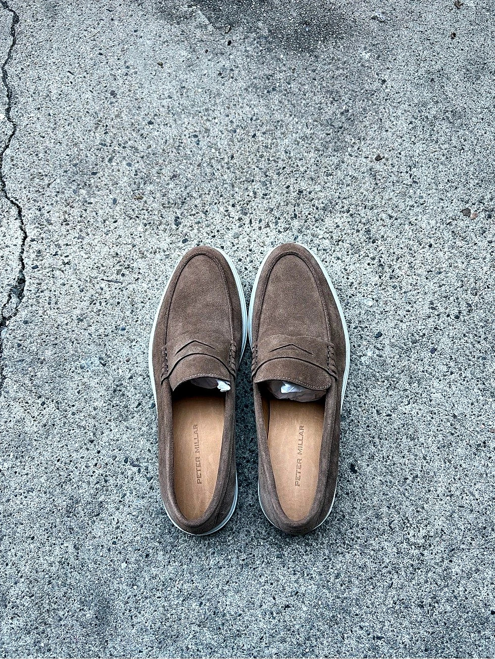 Peter Millar Madison Suede Penny Loafer Brown